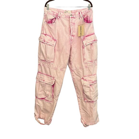 GRLFRND Pink Camo Cargo Jean SIZE 29 Lex Baggy Slouchy Low Rise Rigid $245 NEW - Picture 6 of 13